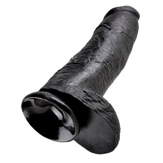 Pipedream King Cock - Zwarte Dildo met Scrotum - 30 cm - Zwart