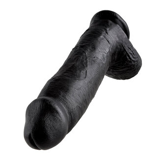 Pipedream King Cock - Zwarte Dildo met Scrotum - 30 cm - Zwart