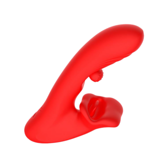 IY - Franky - Knabbelende Vibrator met Roterende Bal - Met App Control - Rood