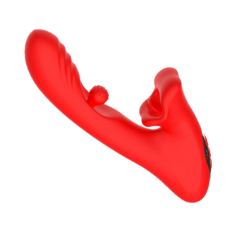 IY - Franky - Knabbelende Vibrator met Roterende Bal - Met App Control - Rood