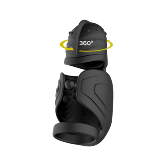 IY - Zonte - Roterende en Vibrerende Cap Masturbator - App Control &ndash; Zwart