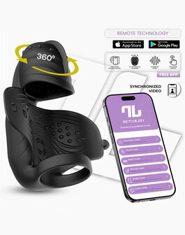 IY - Zonte - Roterende en Vibrerende Cap Masturbator - App Control &ndash; Zwart