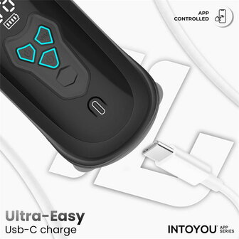 IY - Torky - Compressing Rotating Masturbator with App Control - Zwart