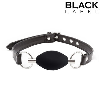 Black Label - Ovalen Ball Gag - Zwart/Zilver
