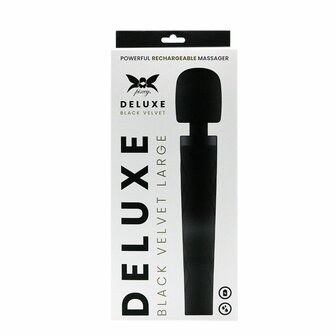 Pixey Deluxe - Black Velvet - Wand Vibrator - Medium - Large