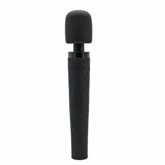 Pixey Deluxe - Black Velvet - Wand Vibrator - Medium - Large