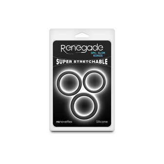 Renegade - Slim Rings - Cockringen Set - 3 stuks - Zwart