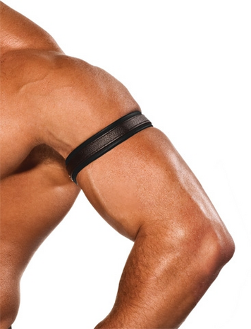 leren biceps band zwart
