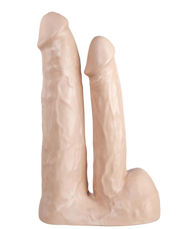 515 Line Sandwich dildo met zuigvoet - lichte huidskleur - EROTIK-SJOP.COM