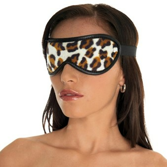 Leren oogmasker Luxe - Luipaard