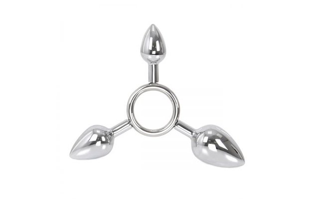 Triple O driedubbele buttplug van aluminium