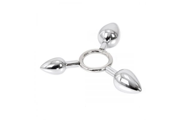 Triple O driedubbele buttplug van aluminium