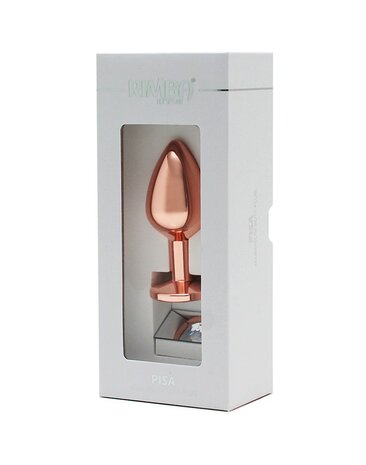 Rimba Toys PISA Rosé Gouden Aluminium Buttplug met Kristal - EROTIK-SJOP.COM