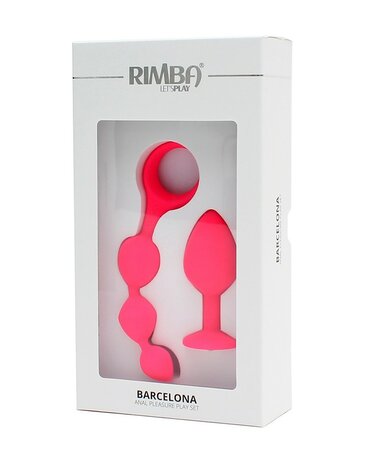 Rimba BARCELONA Anaal set met buttplug en anaal kralen - roze - EROTIK-SJOP.COM
