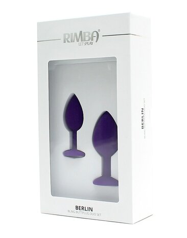 Rimba BERLIN Bling Buttplug | Set met twee buttplugs met kristal - paars - EROTIK-SJOP.COM