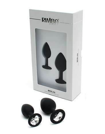 Rimba BERLIN Bling Buttplug | Set met twee buttplugs met kristal - zwart - EROTIK-SJOP.COM