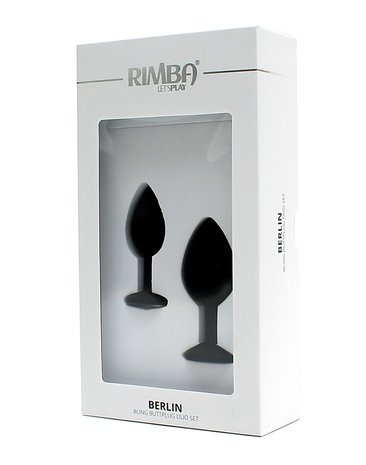 Rimba BERLIN Bling Buttplug | Set met twee buttplugs met kristal - zwart - EROTIK-SJOP.COM