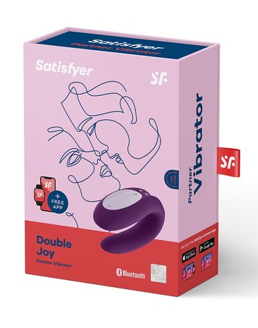 Satisfyer Double Joy Met app en Bluetooth Partner Vibrator - paars - EROTIK-SJOP.COM