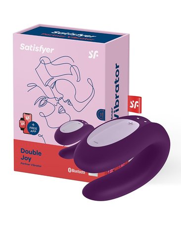 Satisfyer Double Joy Met app en Bluetooth Partner Vibrator - paars - EROTIK-SJOP.COM