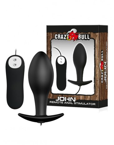 Crazy Bull - Buttplug Vibrerend Met Afstandsbediening John - Zwart