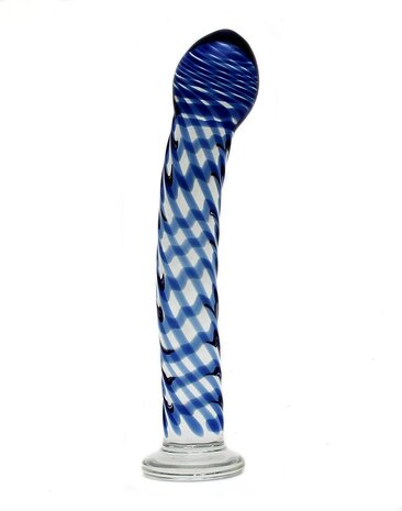 Rimba - Sensual Glass - Glazen Dildo - Queeny - Transparant/Rood/Blauw/Geel