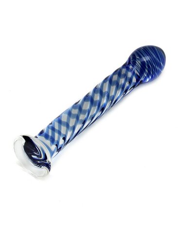 Rimba - Sensual Glass - Glazen Dildo - Queeny - Transparant/Rood/Blauw/Geel