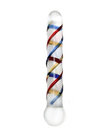 Rimba Sensual Glass Glazen Dildo Rachella - transparant/rood/blauw/geel