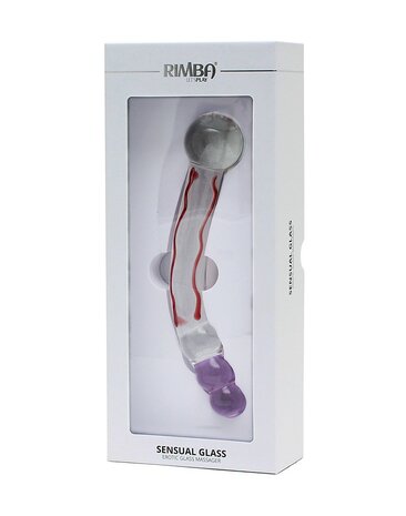 Rimba - Sensual Glass - Glazen Dildo Tania - Transparant/Rood/Lila