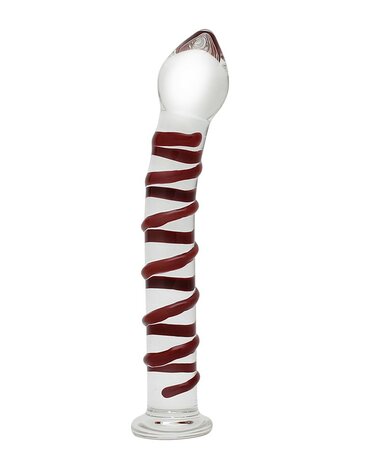 Rimba - Sensual Glass - Glazen Dildo Ursula - Transparant/Rood