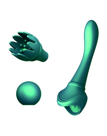 ZALO Clitoris Pinpoint Vibrator Bess met extra opzetstukken - smaragd groen