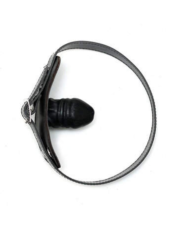 Rimba Bondage Play - Gag met latex dildo aan binnenkant - zwart