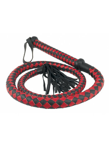 Rimba - Lange Bullwhip - 200 cm - Rood/Zwart