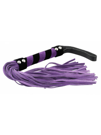 Rimba - Zweepje- Flogger - Suede - 36 Strengen - Paars/Zwart