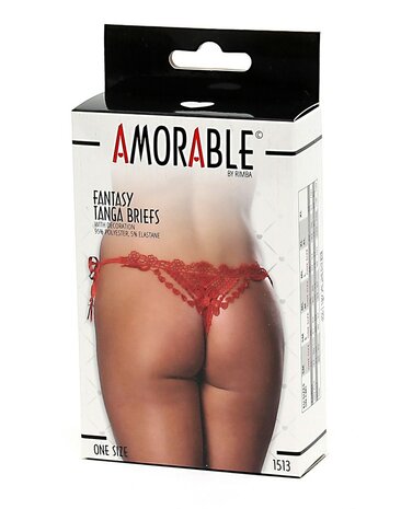 Amorable by Rimba - Tanga Slip Van Rood Fantasie kant