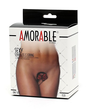 Amorable by Rimba - Strapless mini string met rood strikje