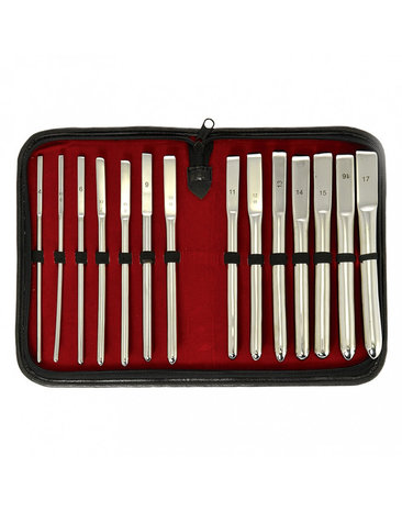 Dilator / sound set RVS (14 stuks) in luxe bewaar etui