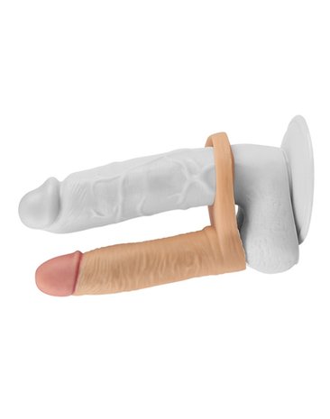 Lovetoy Ultrasoft Double Voorbinddildo voor dubbele penetratie - 15 cm