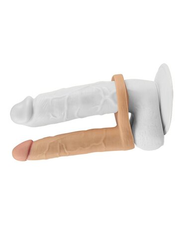 Lovetoy Voorbinddildo voor dubbele penetratie Ultrasoft Double - 16 cm