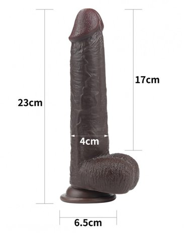 Lovetoy - Dildo met Sliding Skin - Bewegende Huid 23 x 4 cm - bruin