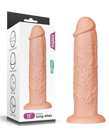 Lovetoy - Realistische Lange XXL Dildo 28 cm - Lichte Huidskleur