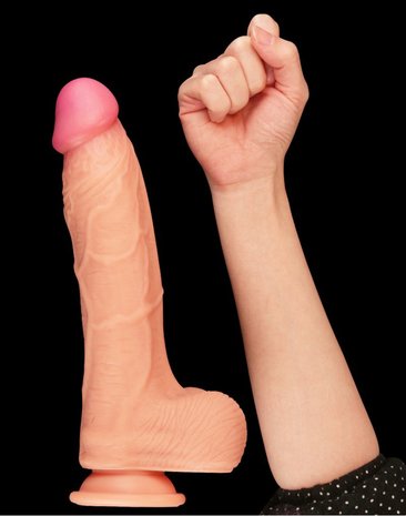 Lovetoy - Realistische XXL Dildo Met Zuignap 25 cm - Lichte Huidskleur