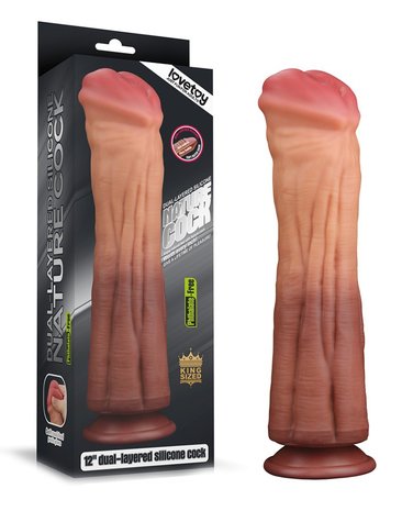 Lovetoy Realistische XXL Horse Dong Dildo 30 cm - lichte/donkere huidskleur