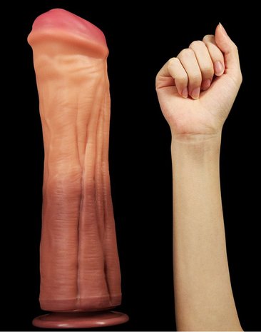 Lovetoy Realistische XXL Horse Dong Dildo 30 cm - lichte/donkere huidskleur