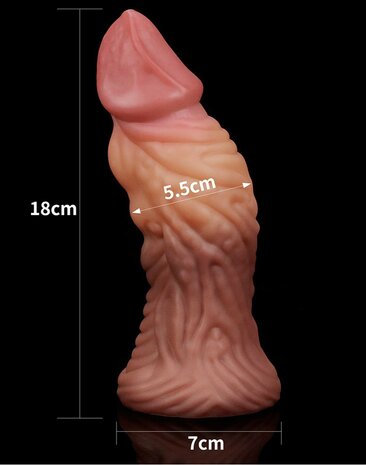 Lovetoy Realistische Gekromde Dildo 18 cm - lichte/donkere huidskleur