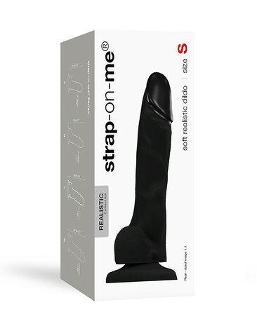 Strap-On-Me Soft Realistic Dildo met zuignap - zwart