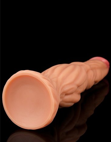 Lovetoy - Realistische XXL Dildo Met aderen 24 cm - Lichte/donkere Huidskleur