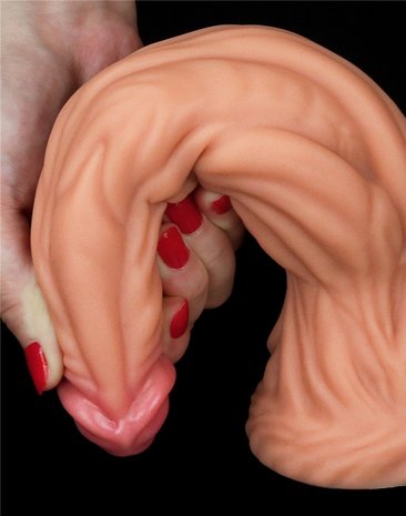 Lovetoy - Realistische XXL Dildo Met aderen 24 cm - Lichte/donkere Huidskleur