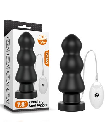 Lovetoy - King Size Vibrerende Buttplug Anal Rigger 20 cm - Zwart