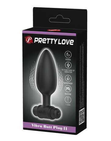 Pretty Love Vibrerende Buttplug Vibra Buttplug II - zwart