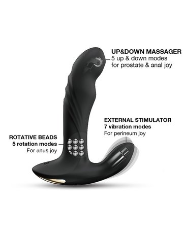 Dorcel - Multi P-Joy - Roterende Prostaat Massager - Met Afstandsbediening - Zwart